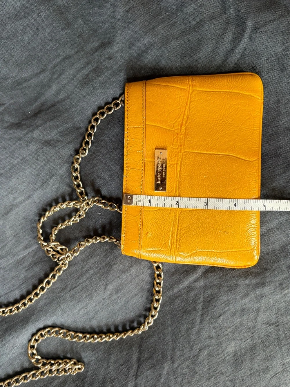 kate spade Yellow Croc-Embossed Chain Crossbody Bag